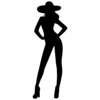 women model silhouette standing different posing on a white background vector