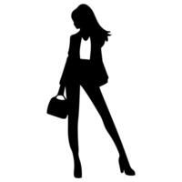 women model silhouette standing different posing on a white background vector