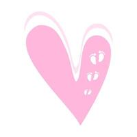 heart is pink with a trace on it vector