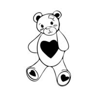 bear with heart vector