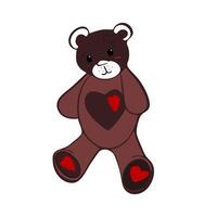 oso con corazón, vector ilustración