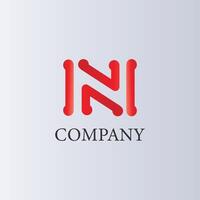 vector flat design letter n logo template