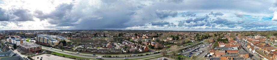 High Angle Panoramic View of Stevenage City of England Great Britain. Feb 23rd, 2023 photo