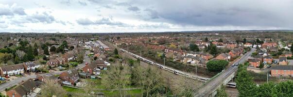 alto ángulo panorámico ver de Stevenage ciudad de Inglaterra genial Bretaña. feb 23, 2023 foto