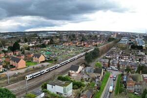 High Angle Panoramic View of Stevenage City of England Great Britain. Feb 23rd, 2023 photo