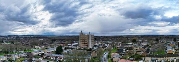 High Angle Panoramic View of Stevenage City of England Great Britain. Feb 23rd, 2023 photo