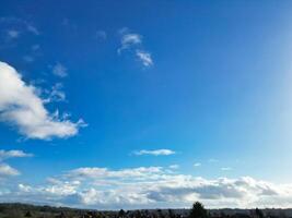 High Angle View of Winter Sky and Clouds over City of England UK photo