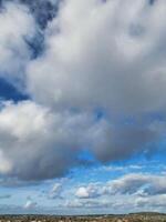 High Angle View of Winter Sky and Clouds over City of England UK photo