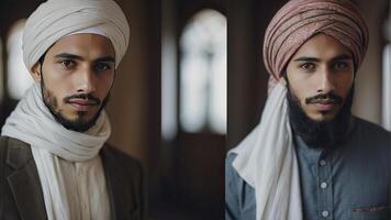 AI generated portrait of a pretty young muslim man, portrait of a man, pretty muslim man photo