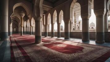 ai generado mezquita escena, musulmán cultura, musulmán arquitectura foto
