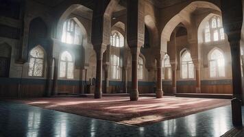 ai generado mezquita escena, musulmán cultura, musulmán arquitectura foto