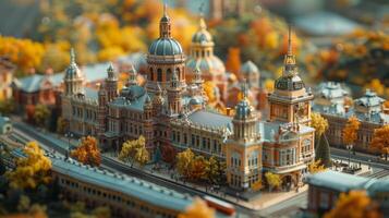 AI generated Miniature railway station photo