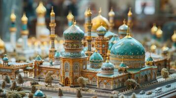 AI generated Miniature model of mosque photo