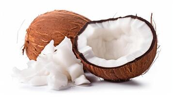 AI generated Coconut isolated on white background. Neural network AI generated photo