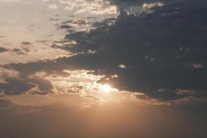 The afterglow of the sunset over the lake photo
