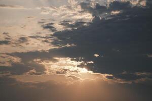 The afterglow of the sunset over the lake photo