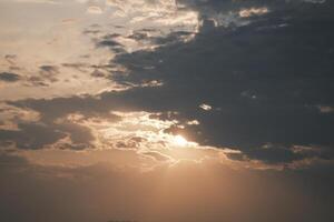 The afterglow of the sunset over the lake photo