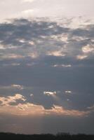 The afterglow of the sunset over the lake photo