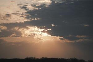 The afterglow of the sunset over the lake photo