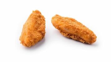 AI generated Chicken nuggets isolated on white background. Neural network AI generated photo