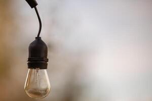 Outdoor light bulb hanging photo