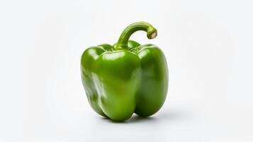 AI generated Green pepper on white background. Neural network AI generated photo