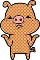 Cartoon wütendes Schwein png