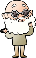 cartoon curious man with beard and glasses png