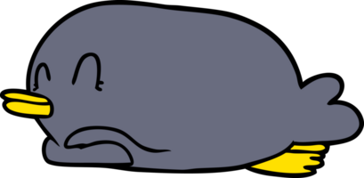 penguin lying on belly png