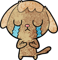 cute cartoon dog crying png