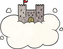 château de dessin animé dans le ciel png