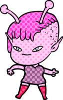 cute cartoon alien girl png