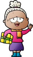 cartoon happy old lady png