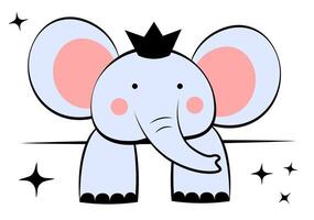 Elephant on a white background. Doodle vector