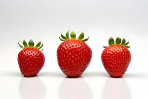 AI generated Sweet strawberry on white background. Neural network AI generated photo