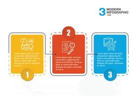 Infographic process design with icons and 3 options or steps. vector