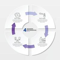 Blue tone circle infographic with 4 steps, process or options. vector