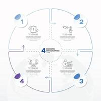 Blue tone circle infographic with 4 steps, process or options. vector