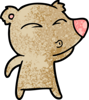 desenho animado urso assobiando png