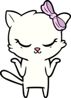 cute cartoon cat with bow png