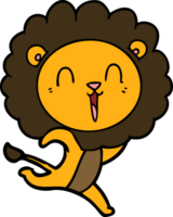 laughing lion cartoon running png