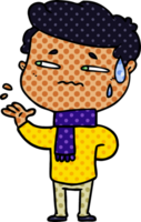 cartoon anxious man png