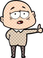 cartoon tired bald man png