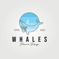 circle whale humpback logo vector illustration design