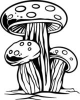 mushroom line art vector