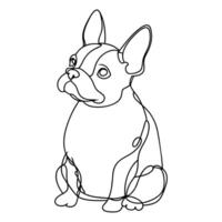 Dog continuous line art vector illustration