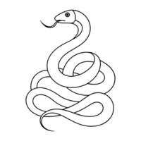 Snake animal Continuous line art on white background vector