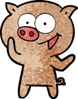 dessin animé joyeux cochon png