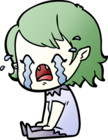 cartoon crying vampire girl png