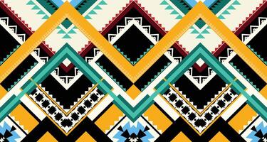 Geometric Ethnic pattern vector. African, American, Mexican, Western Aztec motif striped and bohemian pattern. designed for background,wallpaper,print, carpet,wrapping,tile,batik.vector illustratoin. vector
